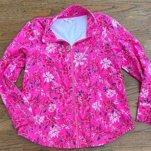 Lilly Pulitzer Vibrant Pink Floral Jacket size Large